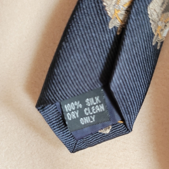 NWT Michelsons of London 100%‎ silk blue Horshead Tie - Picture 6 of 6